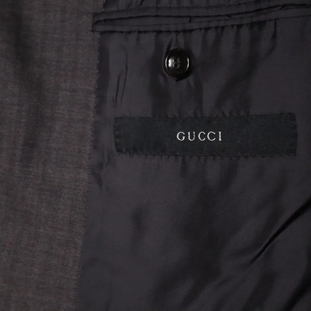 Gucci Tom Ford Era Designer Men's IT48/US38 Gray 3-Button Wool Bazer Suit Jacket